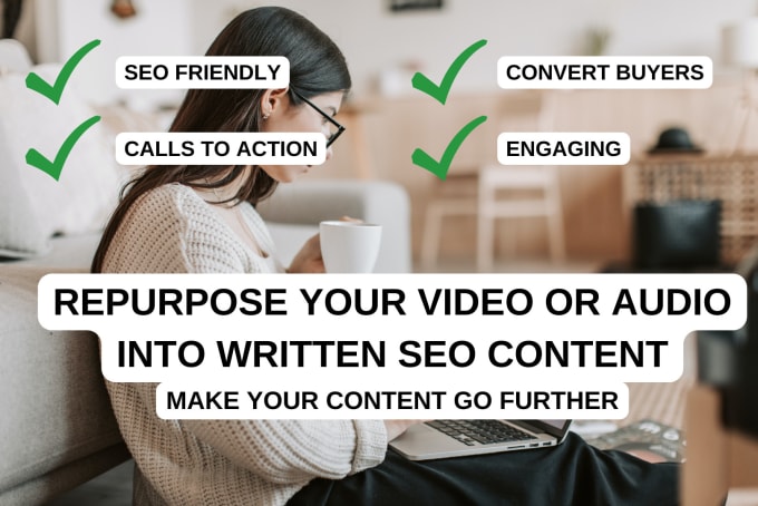 Gig Preview - Repurpose video or audio into written SEO content