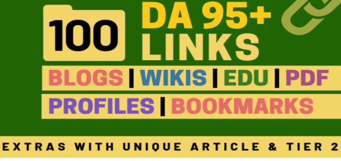 Gig Preview - 100 high da 95 HQ links to rank your website by boosting your web authority