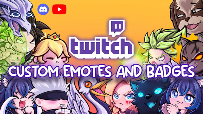 Gig Preview - Draw custom chibi cute emote or badges for kick, discord, youtube, twitch