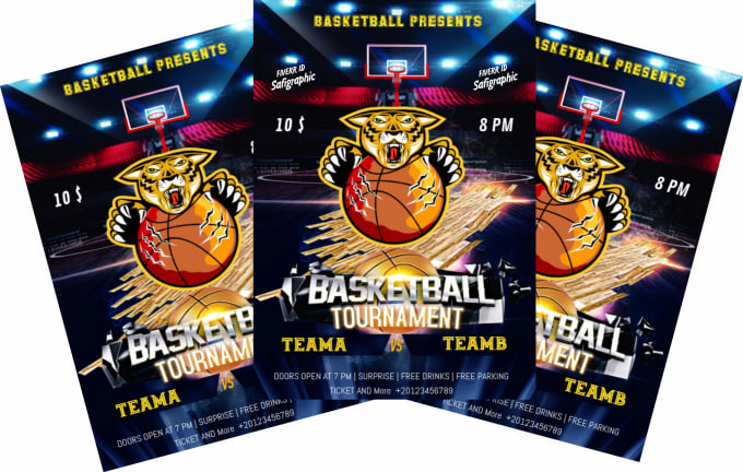 Gig Preview - Create unique basketball and any sports flyer, poster design