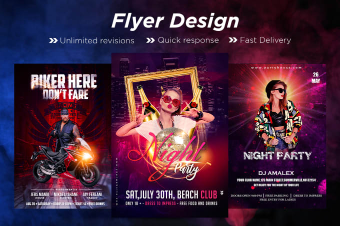 Gig Preview - Design eye catching party or event flyer within 12 hours