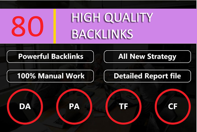 Gig Preview - Improve website rankings with 80 high authority backlinks