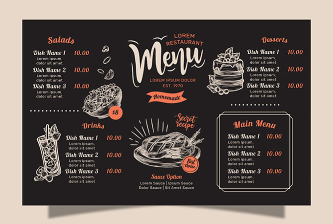 Bestseller - design an eye catching, unique menu for restaurant or café