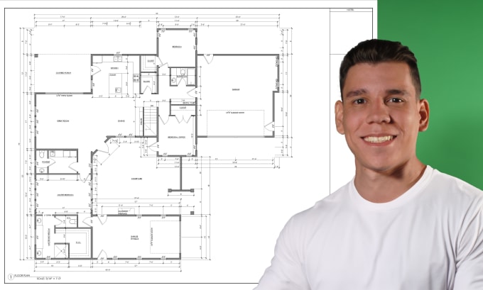 Gig Preview - Draw your architectural plans, floor plan in pdf to cad