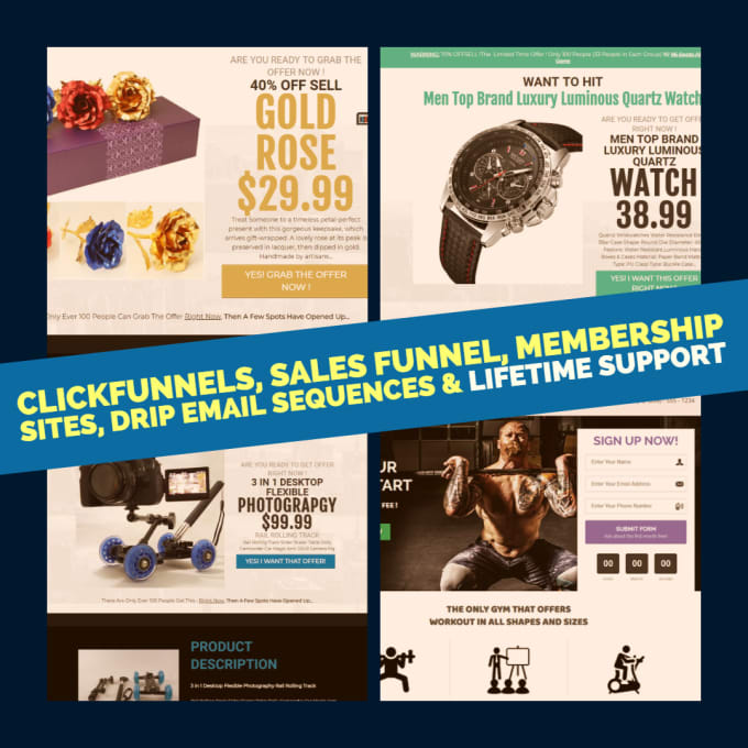 Gig Preview - Design premium funnels in clickfunnels wix kartra gohighlevel and squarespace