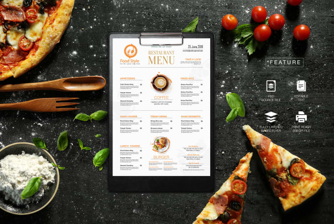 Gig Preview - Do modern restaurant menu design