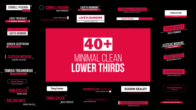 Gig Preview - Create 40 plus minimal clean lower third for your video