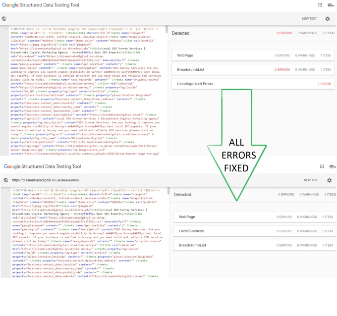 Gig Preview - Implement or remove errors from schema markup, structured data or rich snippets