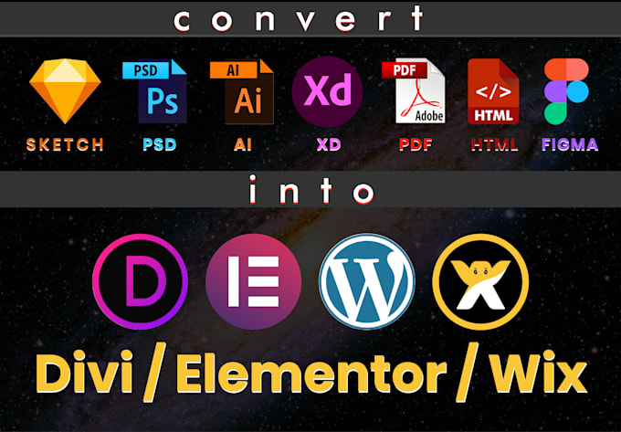 Gig Preview - Develop, redesign, wix, PSD, xd, sketch, figma, to webflow, elementor wordpress