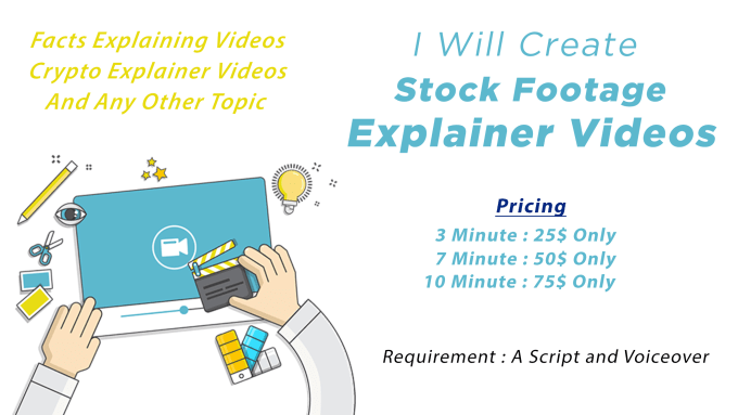 Gig Preview - Create explainer videos using stock footage for youtube