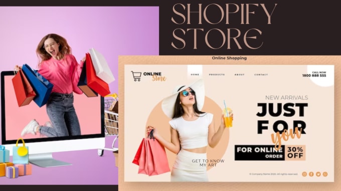 Gig Preview - Shopify website design shopify website redesign shopify store shopify website