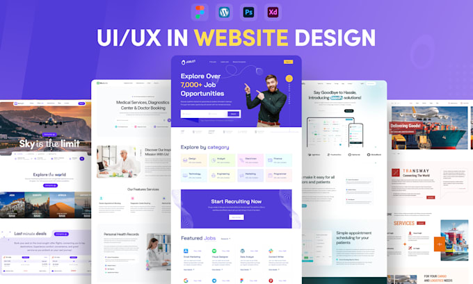 Gig Preview - Design UI UX and landing pages for websites using  figma