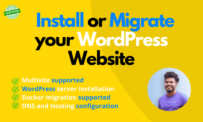 Gig Preview - Install migrate your wordpress website to new host or server