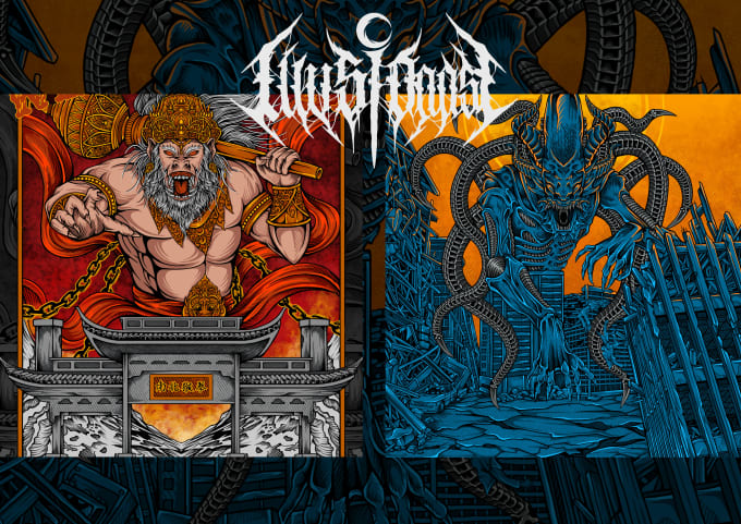 Gig Preview - Draw detailed horror dark art, metal album cover illustration