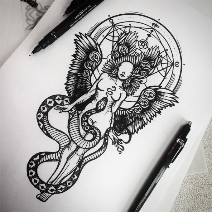 Gig Preview - Create a gorgeous tattoo design based on your idea