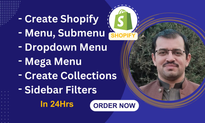 Gig Preview - Create shopify mega menu and shopify collection with SEO in 24hrs