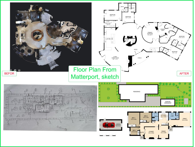 Gig Preview - Create floor plan from link matterport, virtual tours