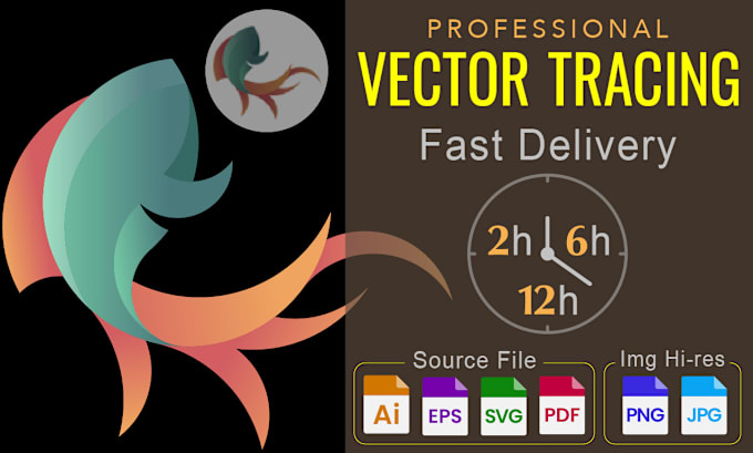 Gig Preview - Vector tracing in 2h, vectorize image, redraw logo, recreate to vector file