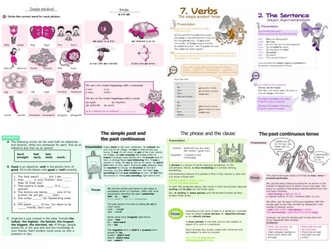 Gig Preview - Grammar worksheets for 1st to 10th grade