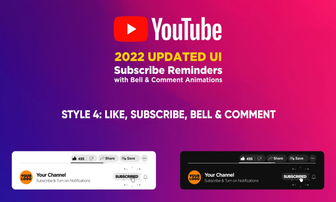 Gig Preview - Make the updated 2023 youtube subscribe bell and comment reminder animation