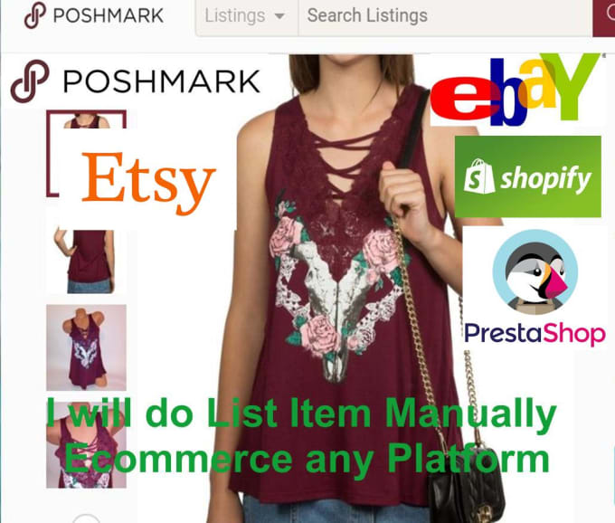 Gig Preview - Do list items manually follow photo ecommerce any platform