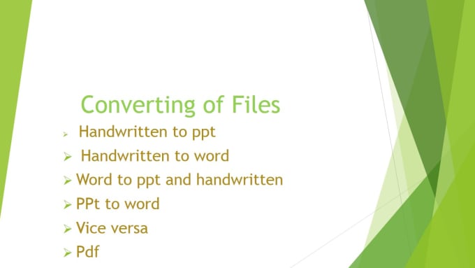 Gig Preview - Convert your handwritten, ppt files into word and pdf in 5 hours