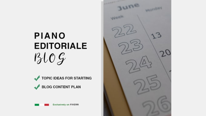 Gig Preview - Create your content calendar for italian blogs