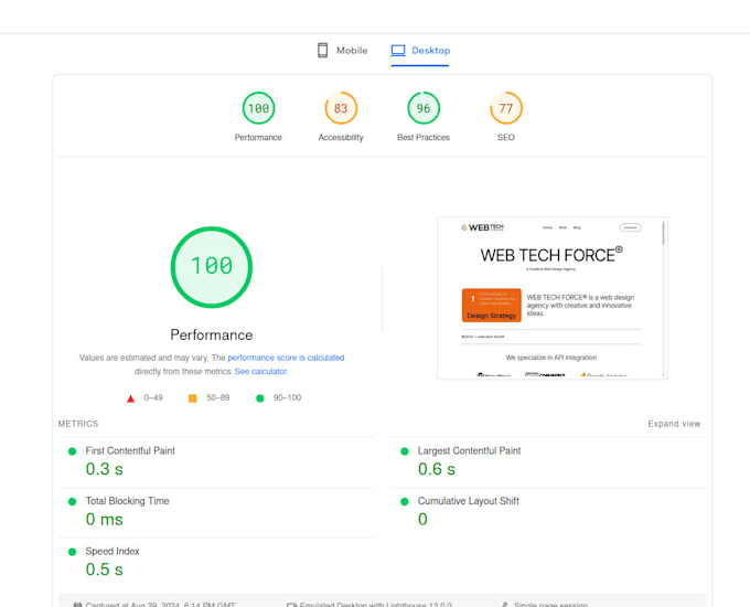 Gig Preview - Increase wordpress page speed, with proof from gtmatrix