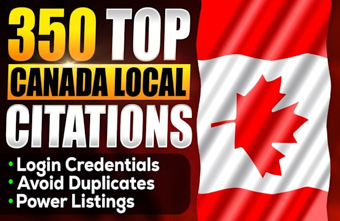 Gig Preview - List business on top 350 canada local SEO citations directory