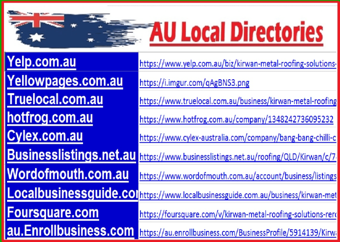 Gig Preview - List business on australian local SEO citations directories