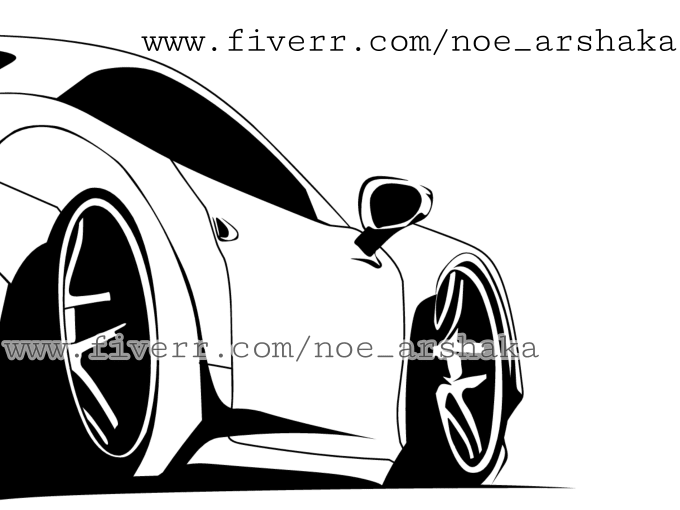 Gig Preview - Draw line art your vehicle car