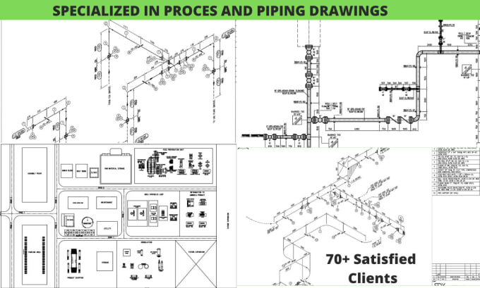 Gig Preview - Create piping isometric, ga, layout, plot plan on autocad