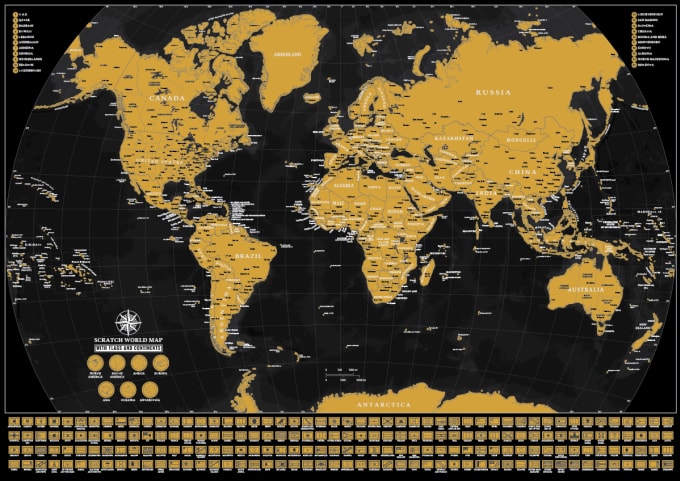 Gig Preview - Design a world scratch off map