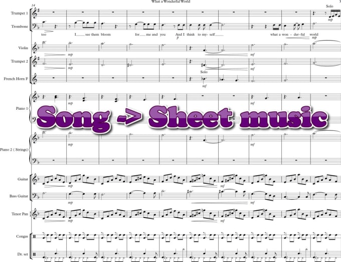 Gig Preview - Transcribe your song to sheet music