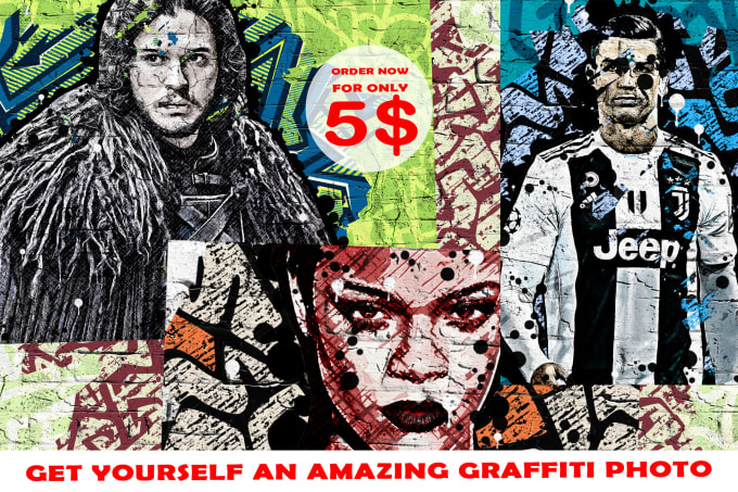 Gig Preview - Turn every photo into amazing graffiti in photoshop