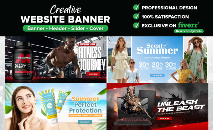 Gig Preview - Design website web banner ads for product or fashion ecommerce shopify or google