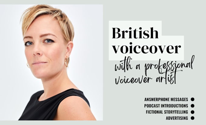 Gig Preview - Record a professional british female voiceover