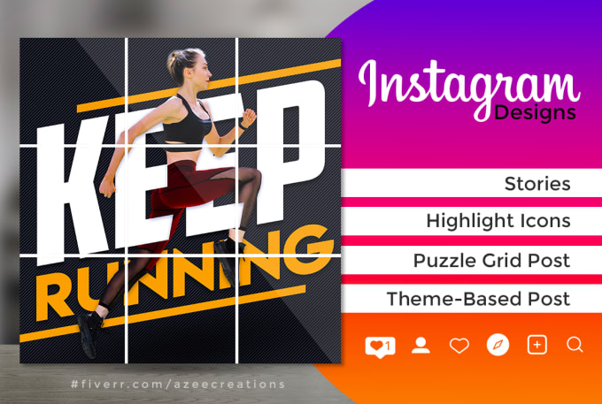 Gig Preview - Design an awesome pack of instagram posts and stories