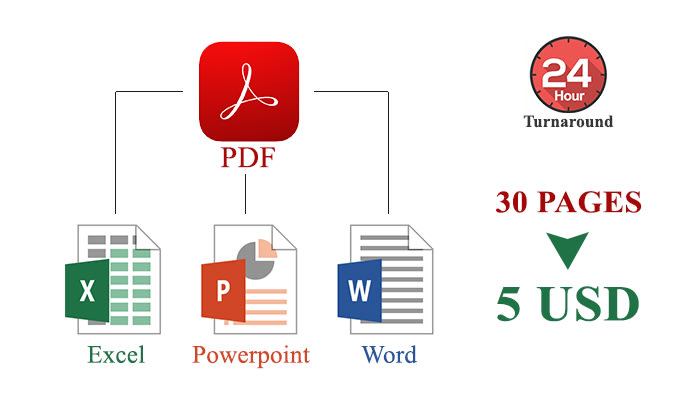 Gig Preview - Convert pdf to word, excel or powerpoint