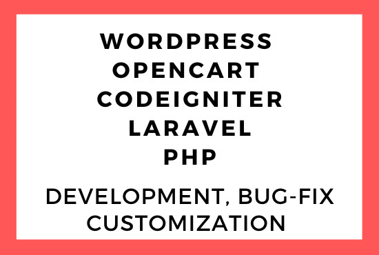 Gig Preview - Develop opencart, wordpress, laravel, codeigniter ecommerce website