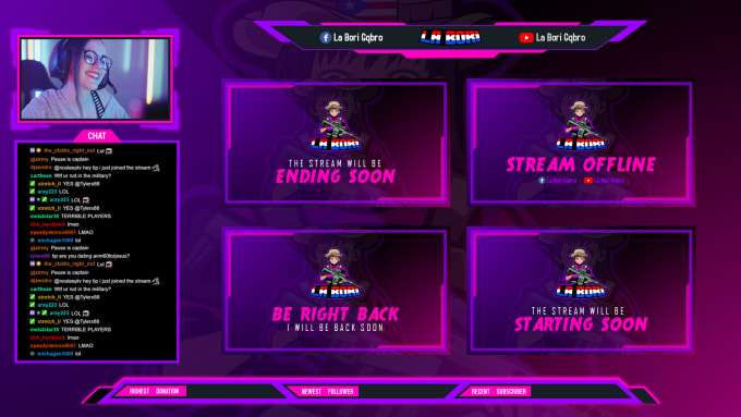 Bestseller - design a professional twitch overlay and games stream package