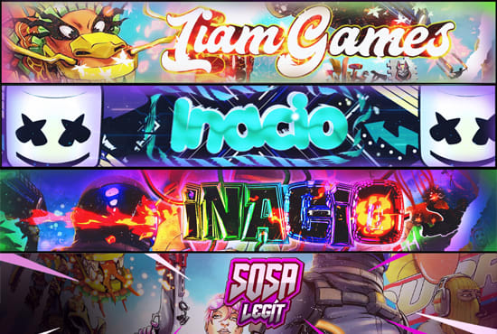 Gig Preview - Design exclusive gaming banners for youtube,twitch,twitter