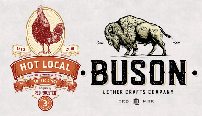 Bestseller - design vintage hand drawn logo illustration