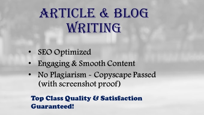 Gig Preview - Write compelling SEO based article and blog posts