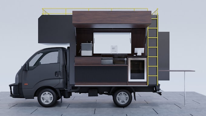 Bestseller - design an awesome 3d food truck or mall kiosk design