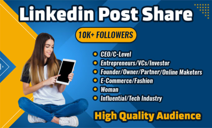 Gig Preview - Share the linkedin posts with my 10k plus connections