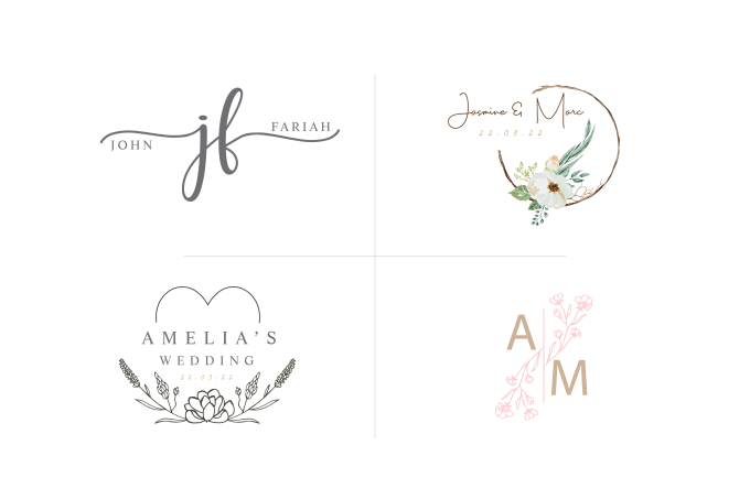 Gig Preview - Do custom wedding monogram, wedding logo, or initials design