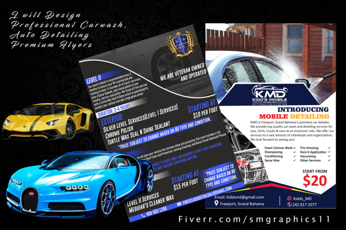 Gig Preview - Design professional carwash autodetailing flyer