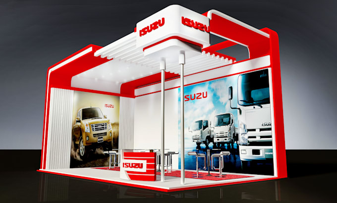 Gig Preview - Design 3d exhibition stand, trade show booth, kiosk, stall