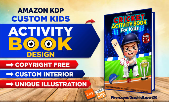 Gig Preview - Design custom kids coloring book and activity book interior for KDP